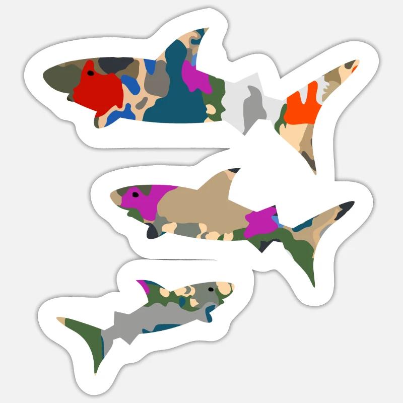 Sharks - Sticker size S (10 x 10 cm) - white matte