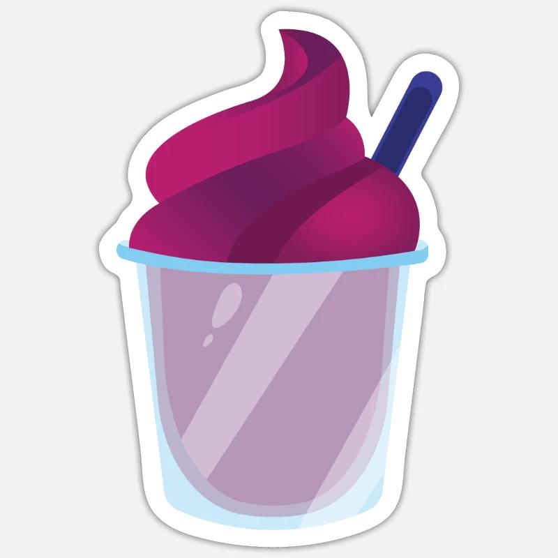 Slush Eis rotes Slush mit Strohhalm - Sticker Größe S (10 x 10 cm) - Mattweiß