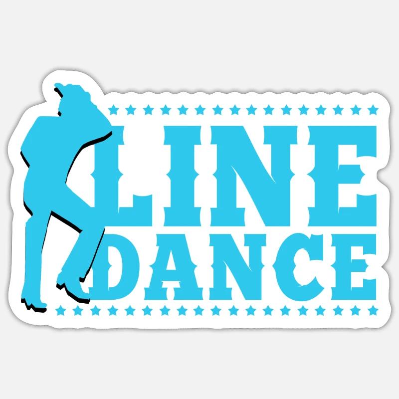 Linedance, Line dancing Linedancer - Sticker size S (10 x 10 cm) - white matte