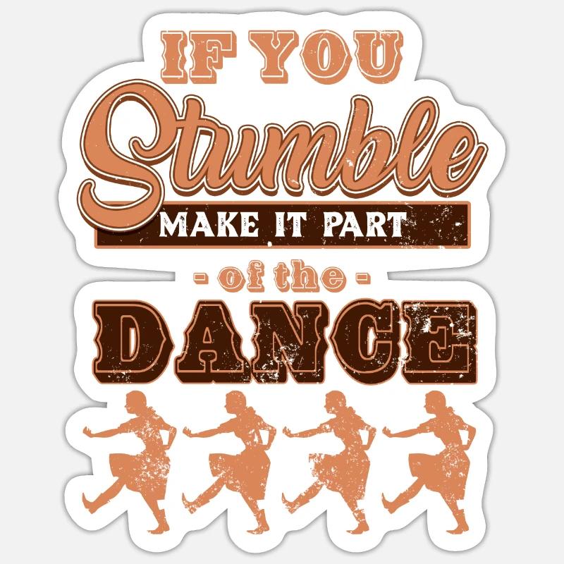 Linedance, Line dancing Musik - Sticker Größe S (10 x 10 cm) - Mattweiß