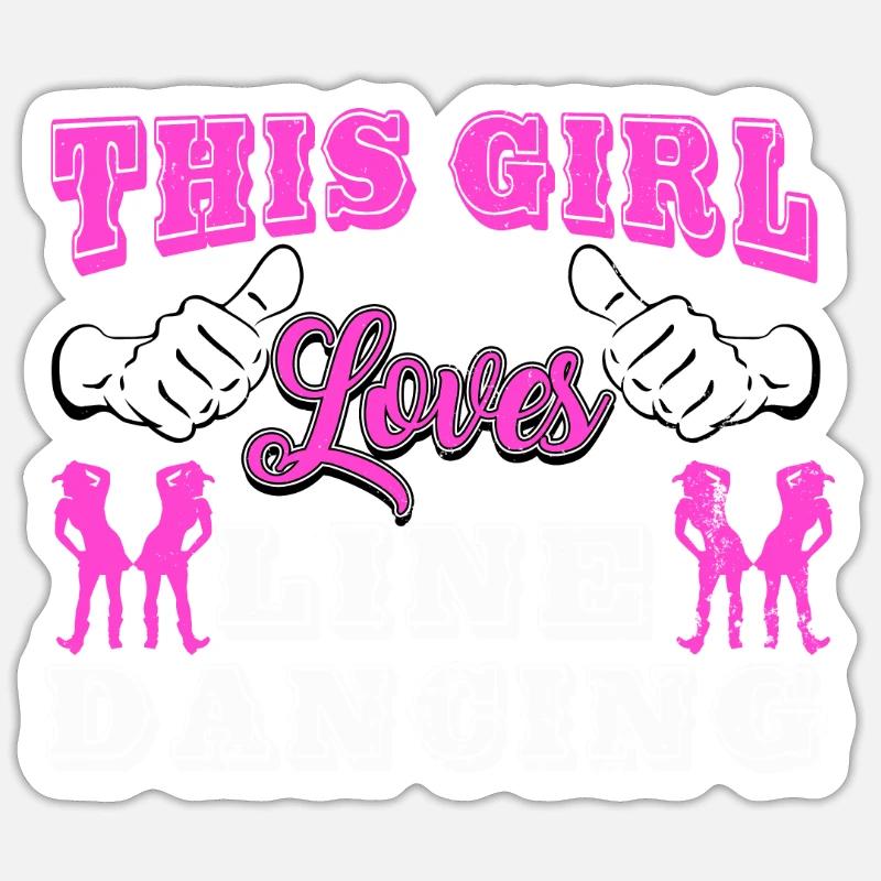 Linedance, Line dancing Linedancer - Sticker size S (10 x 10 cm) - white matte