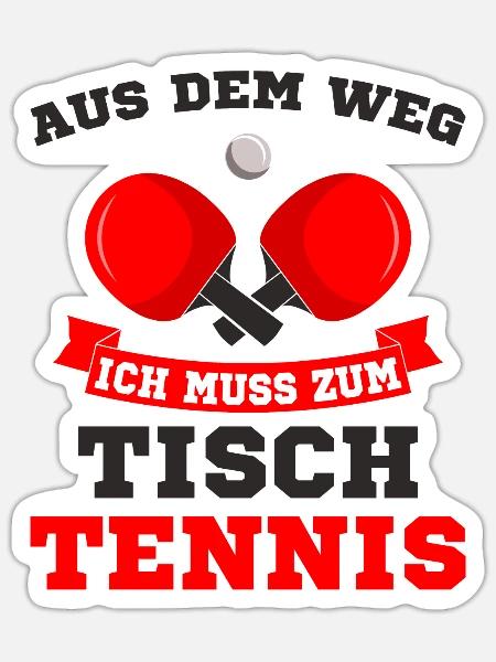 Tischtennis - Sticker Größe S (10 x 10 cm) - Mattweiß