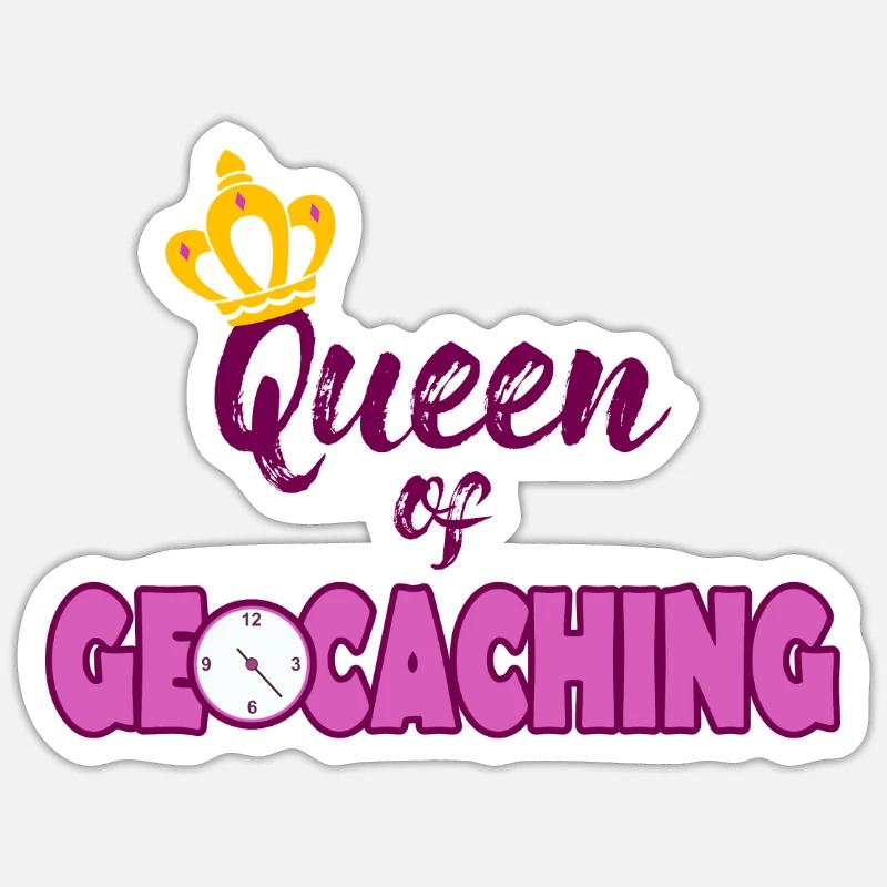 Geocaching Queen - Sticker size S (10 x 10 cm) - white matte