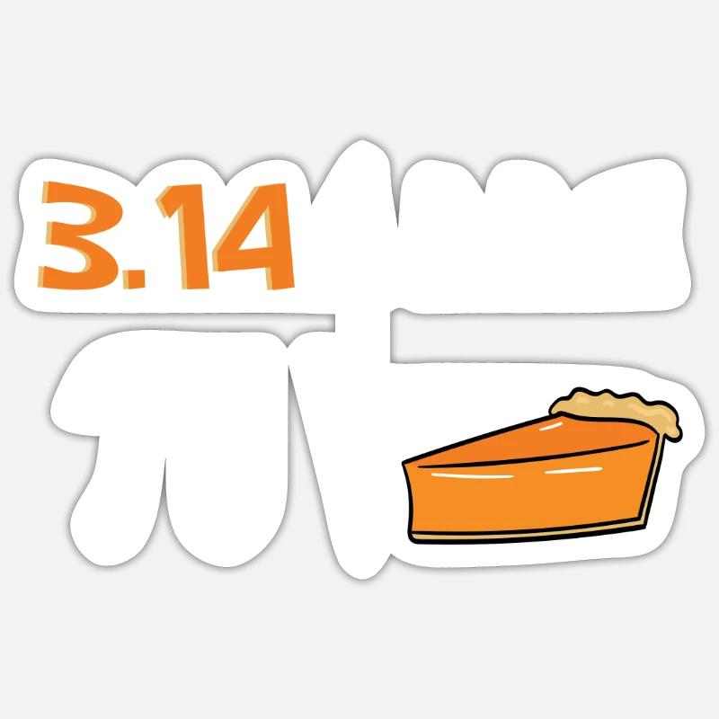Pi Pie - Sticker Größe S (10 x 10 cm) - Mattweiß
