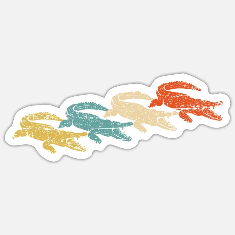 crocodile - Sticker taille S (10 x 10 cm) - blanc mat