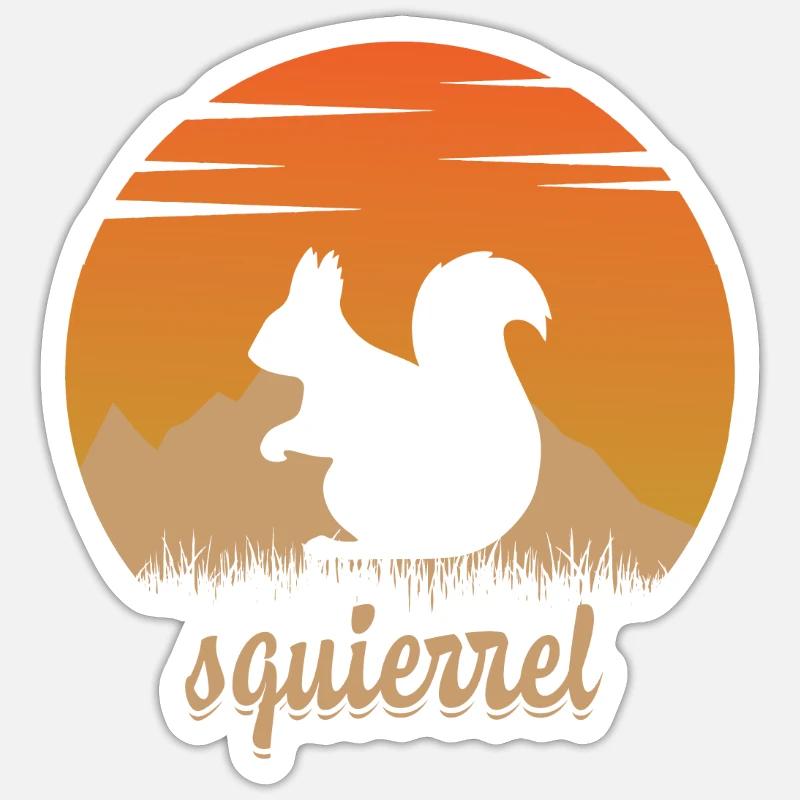 Écureuil dans la nature - Sticker taille S (10 x 10 cm) - blanc mat