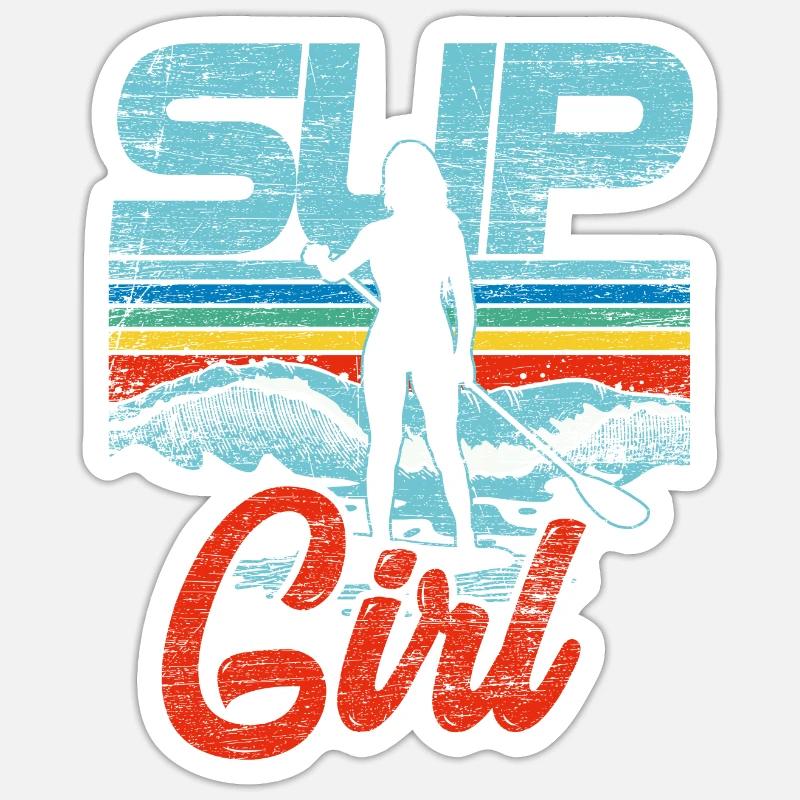 Stand up paddle - Sticker size S (10 x 10 cm) - white matte