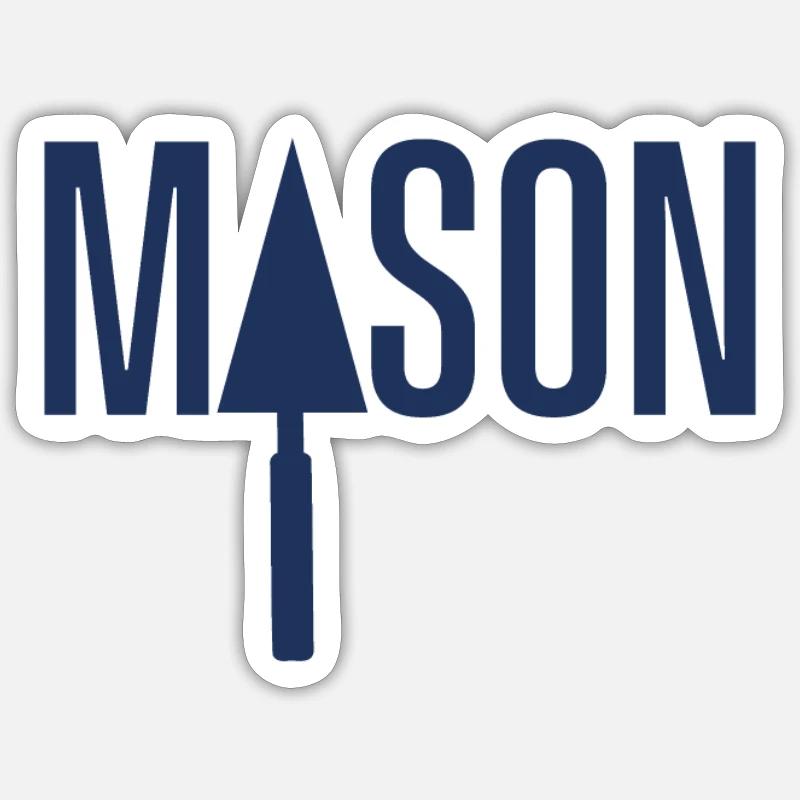 Maçons maçons - Sticker taille S (10 x 10 cm) - blanc mat