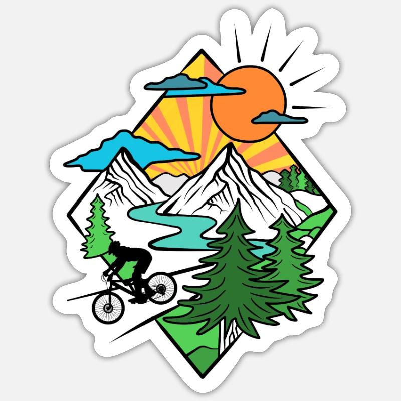 VTT vtt enduro VTT biker - Sticker taille S (10 x 10 cm) - blanc mat