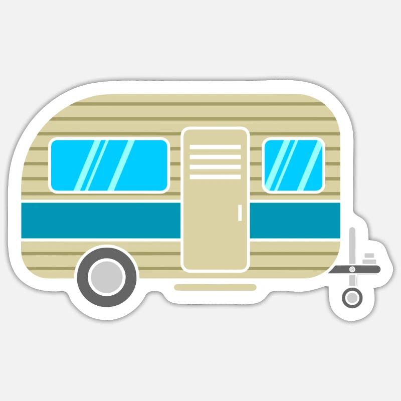 caravan - Sticker size S (10 x 10 cm) - white matte