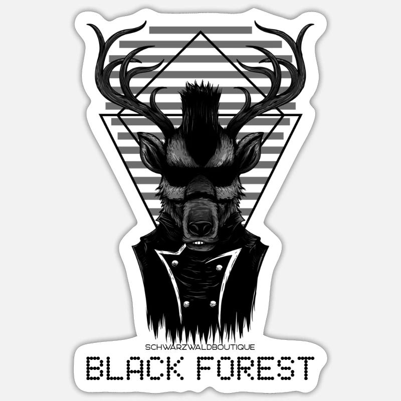 Black Forest - Sticker size S (10 x 10 cm) - white matte