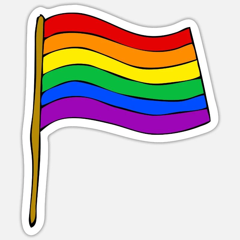 drapeau arc en ciel Sticker taille S (10 x 10 cm)