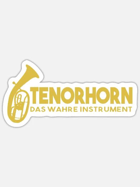 Tenorhorn Das Wahre Instrument - Sticker Größe S (10 x 10 cm) - Mattweiß