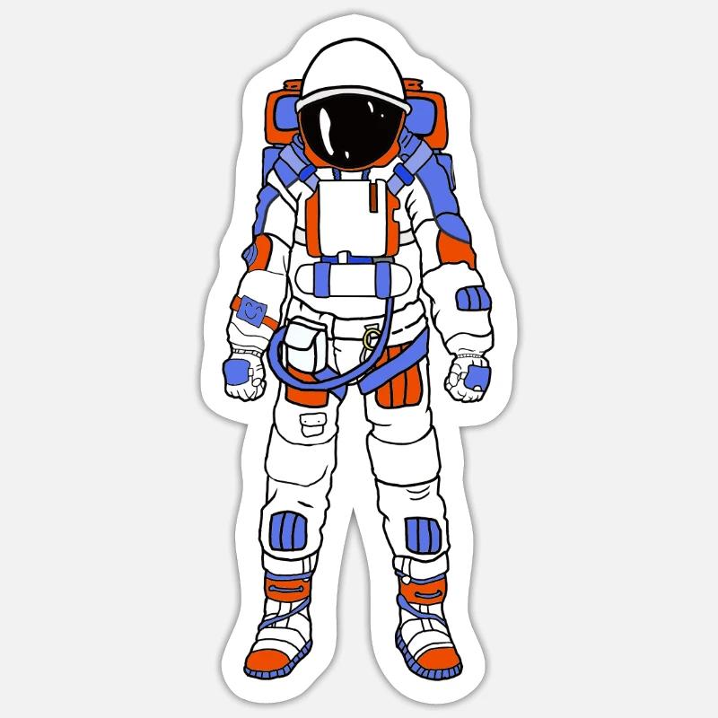 Astronaut - Sticker taille S (10 x 10 cm) - blanc mat