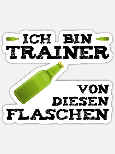 Trainer Von Diesen Flaschen - Sticker Größe S (10 x 10 cm) - Mattweiß