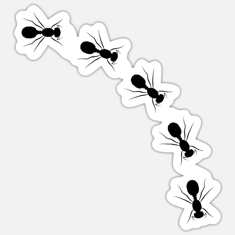 Fourmi - Sticker taille S (10 x 10 cm) - blanc mat