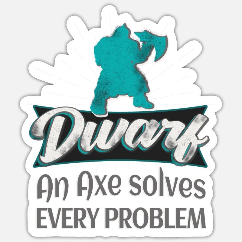 Dwarf RPG character role-playing game - Sticker size S (10 x 10 cm) - white matte