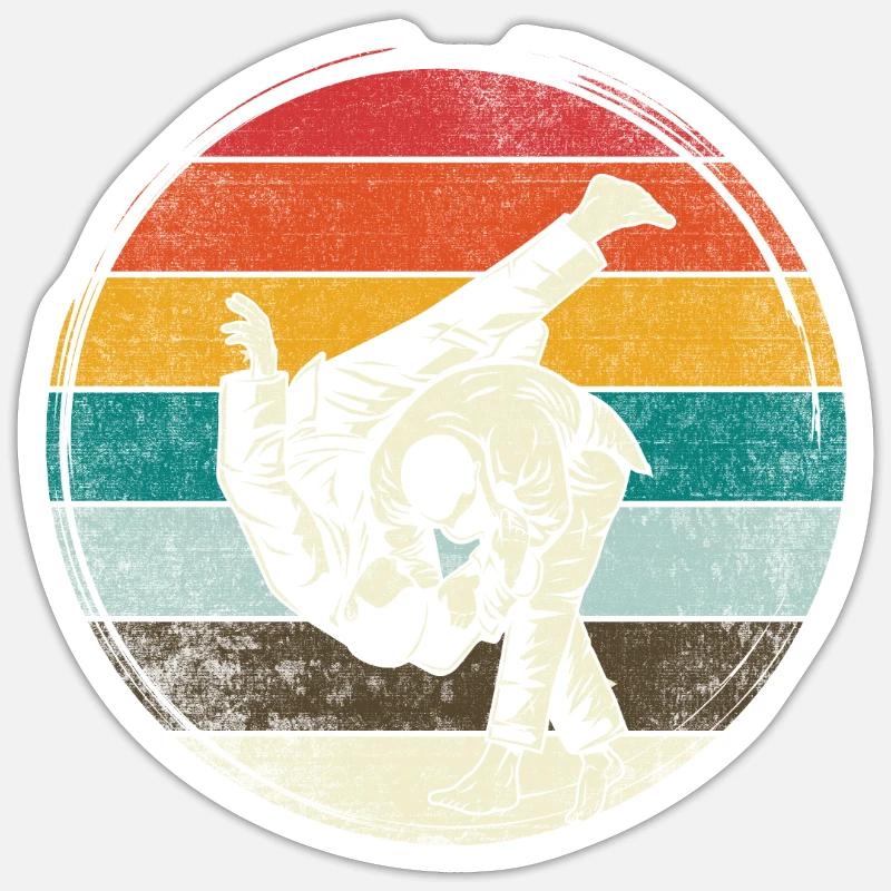 judo - Sticker taille S (10 x 10 cm) - blanc mat