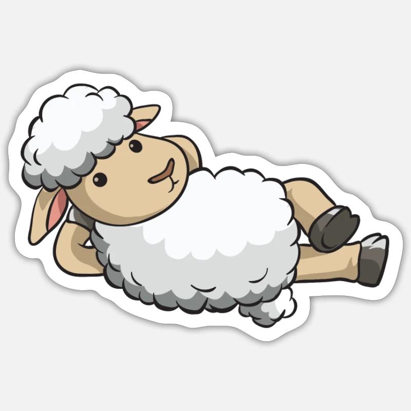 Sheep Shepherd sheep costume sheep wool gift Sticker size S (10 x 10 cm)
