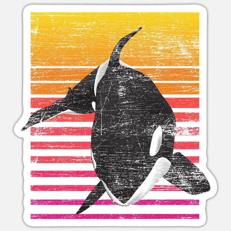 Baleine d'Orca - Sticker taille S (10 x 10 cm) - blanc mat