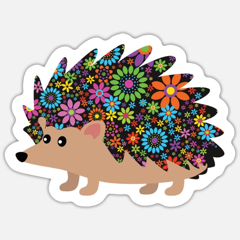 hérisson Sticker taille S (10 x 10 cm)