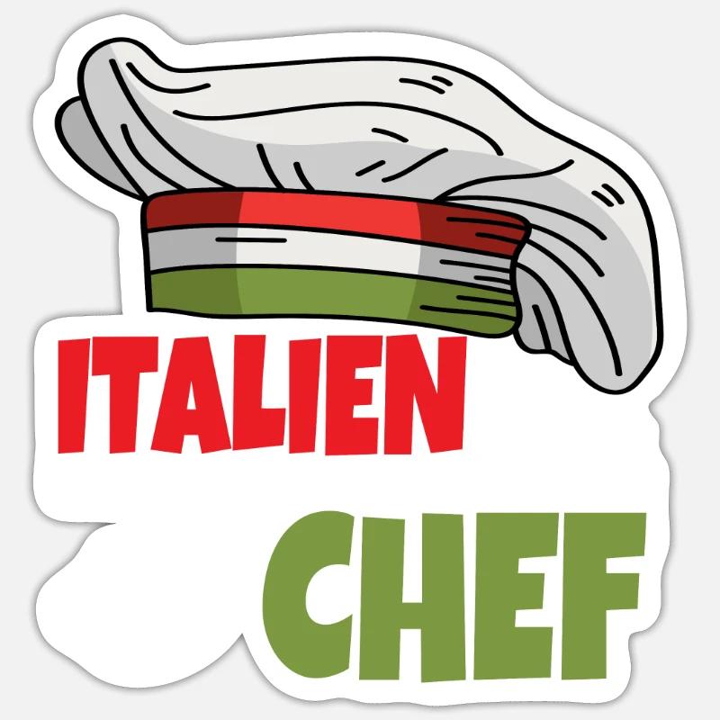 Italy chef - Sticker size S (10 x 10 cm) - white matte