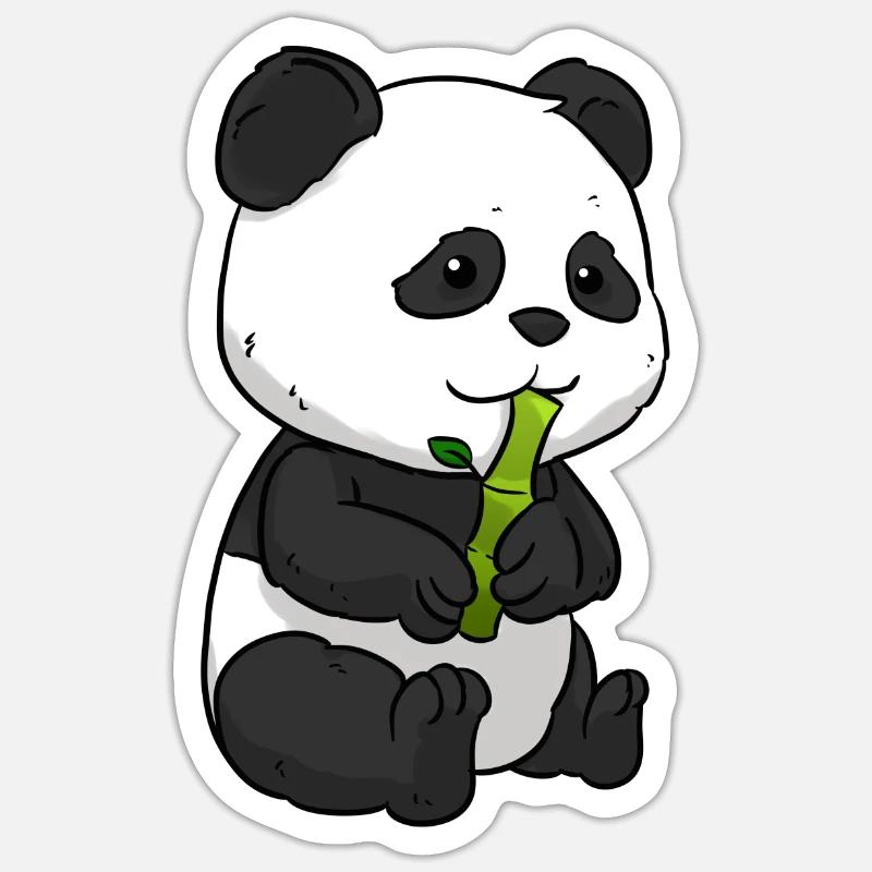 Panda bamboo panda bear - Sticker size S (10 x 10 cm) - white matte