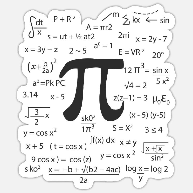 Pi number - Sticker size S (10 x 10 cm) - white matte