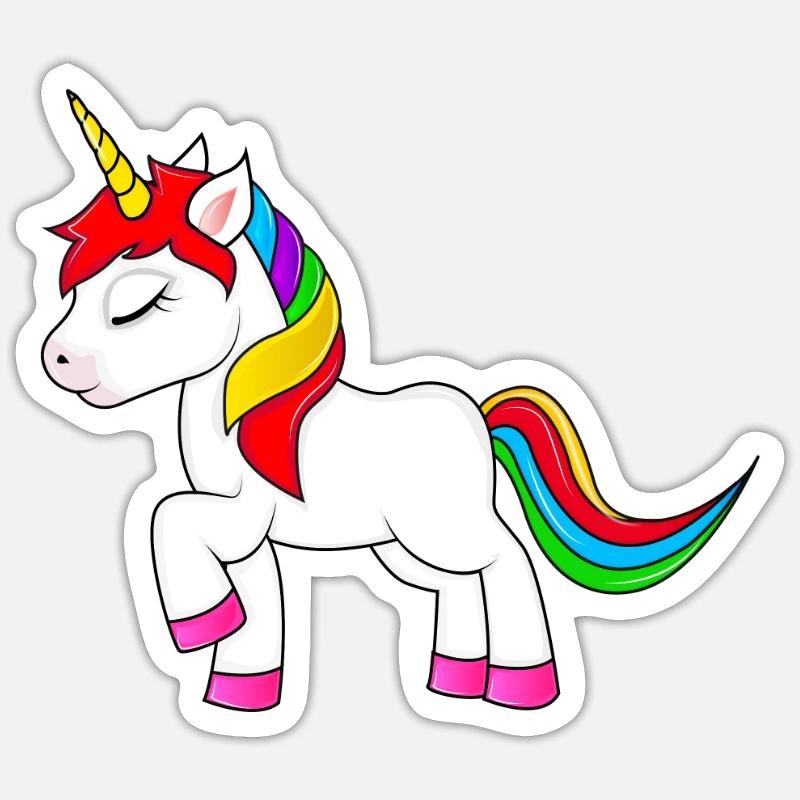 Süßes Einhorn - Sticker Größe S (10 x 10 cm) - Mattweiß