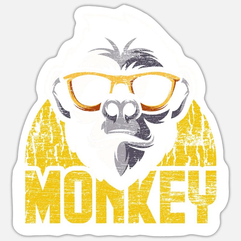 Animaux d'évolution de singe - Sticker taille S (10 x 10 cm) - blanc mat