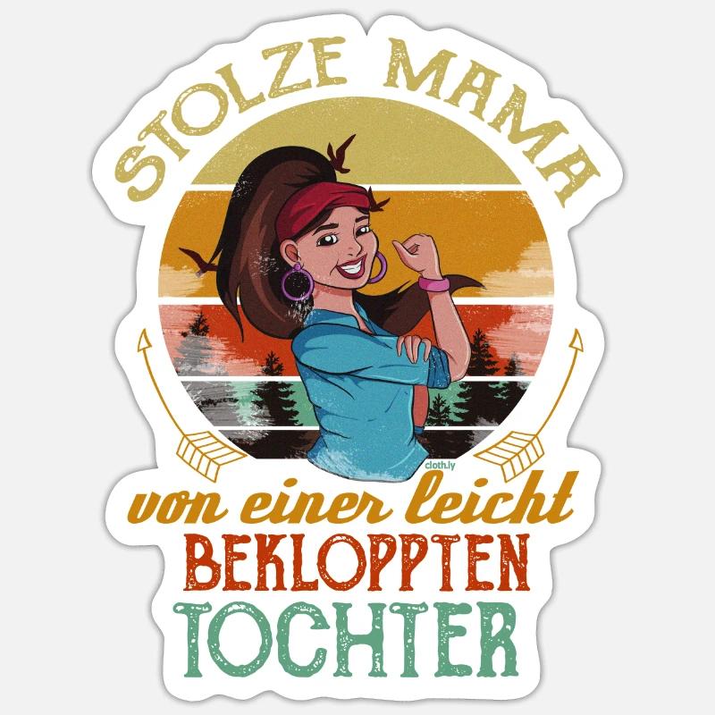 Stolze Mama Mutter Tochter Eltern - Sticker Größe S (10 x 10 cm) - Mattweiß