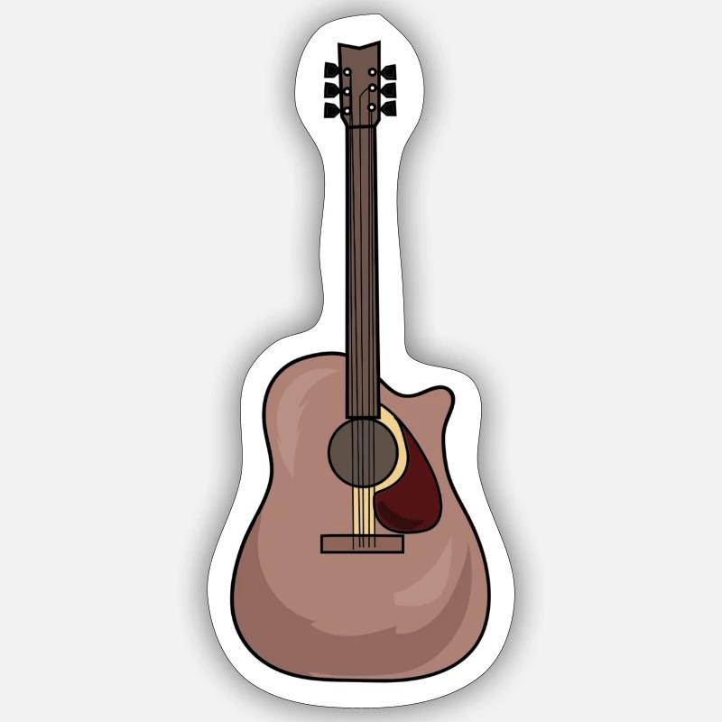 guitar - Sticker size S (10 x 10 cm) - white matte