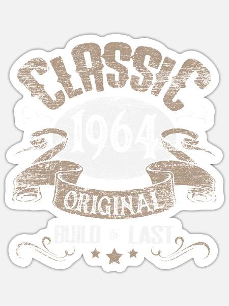 Geburtstag Jahrgang 1964 - Sticker Größe S (10 x 10 cm) - Mattweiß