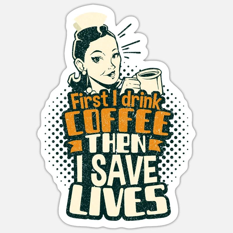 Krankenschwester - Sticker Größe S (10 x 10 cm) - Mattweiß