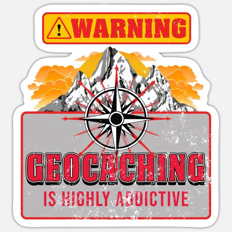 Geocaching - Sticker taille S (10 x 10 cm) - blanc mat