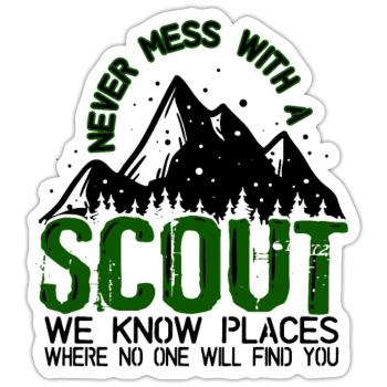 Pfadfinder Berge Camping - Sticker Größe S (10 x 10 cm) - Mattweiß - Vorne