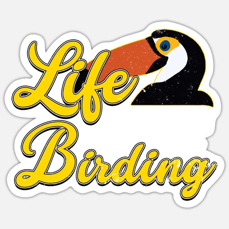 Bird Watching, Bird Watching Gift - Sticker size S (10 x 10 cm) - white matte