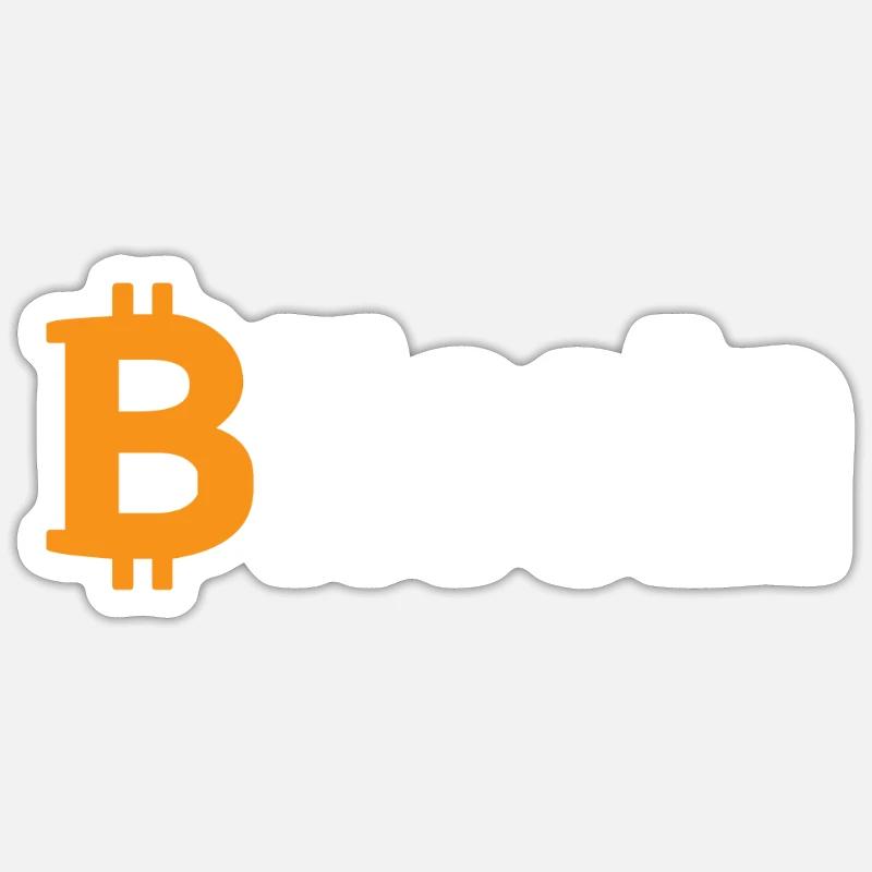 Bitcoin - Sticker taille S (10 x 10 cm) - blanc mat