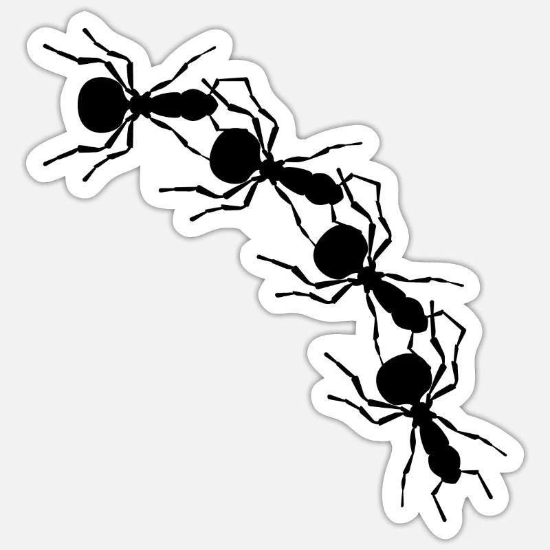 fourmi - Sticker taille S (10 x 10 cm) - blanc mat