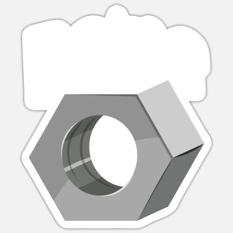 Deine Mutter Schraubenmutter Schlosser Handwerker Sticker Größe S (10 x 10 cm)