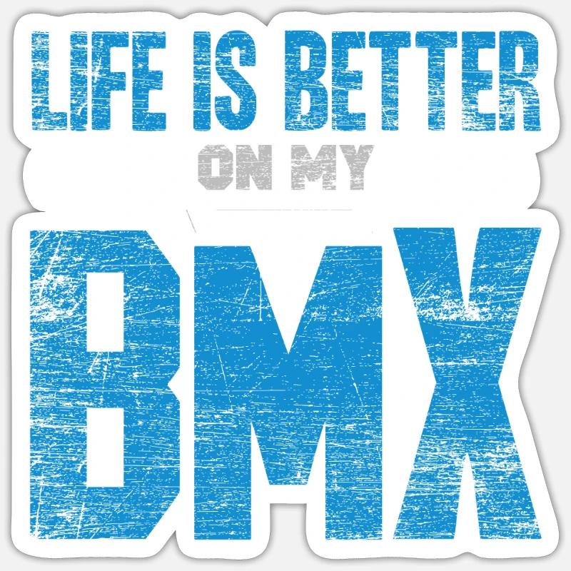 BMX - Sticker størrelse S (10 x 10 cm) - mat hvid