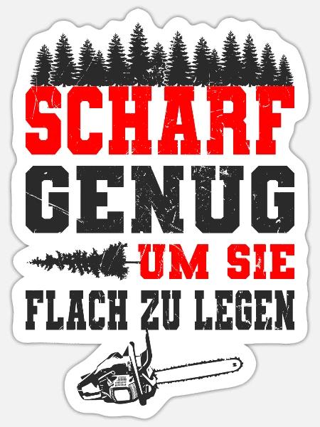 Holzfäller - Sticker Größe S (10 x 10 cm) - Mattweiß