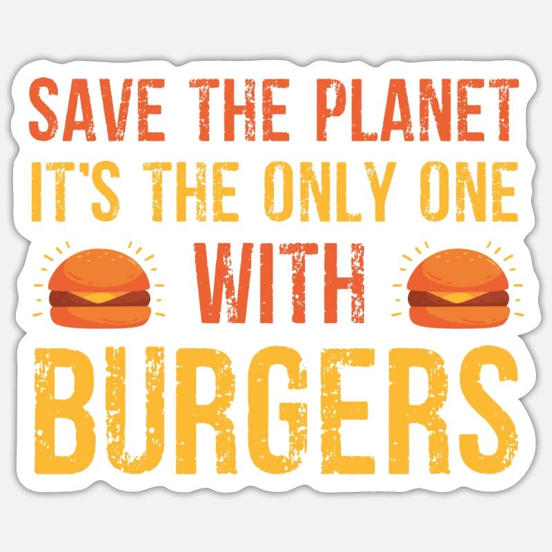 Burger - Sticker size S (10 x 10 cm) - white matte