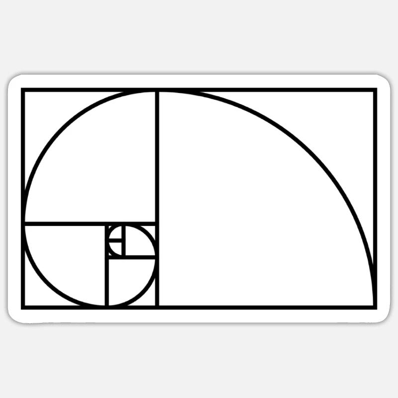 Conception d'escargot de Fibonacci - Sticker taille S (10 x 10 cm) - blanc mat
