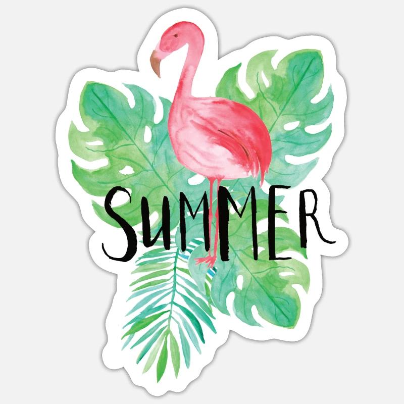 Flamingo Sticker taille S (10 x 10 cm)