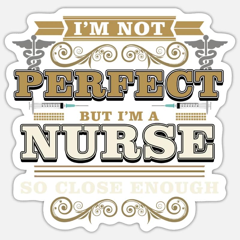 infirmière - Sticker taille S (10 x 10 cm) - blanc mat