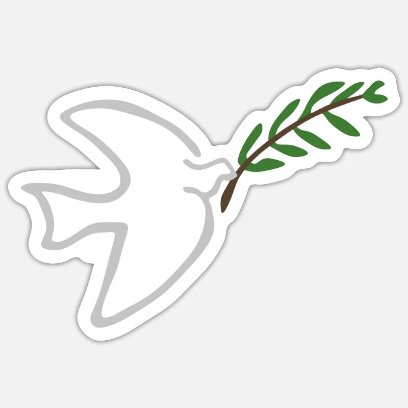 Colombe de la paix - Sticker taille S (10 x 10 cm) - blanc mat