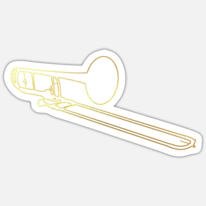 Trombone trombone - Sticker taille S (10 x 10 cm) - blanc mat