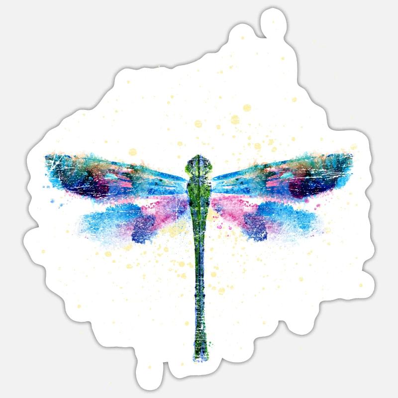 Libellule - Sticker taille S (10 x 10 cm) - blanc mat