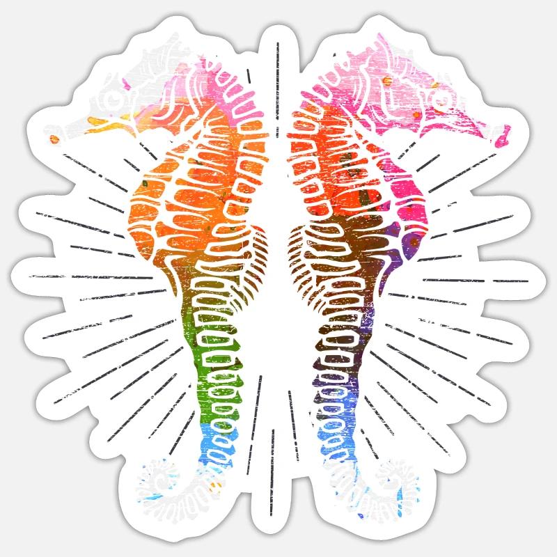 Seepferdchen - Sticker Größe S (10 x 10 cm) - Mattweiß